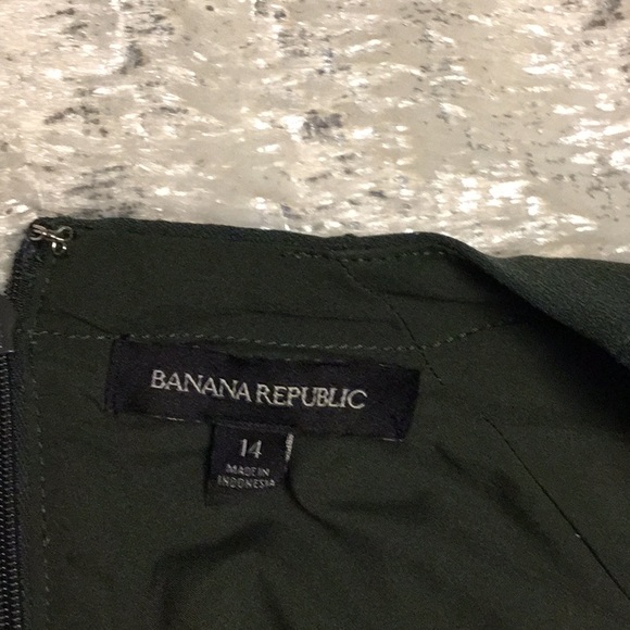 Banana Republic Green A-line Dress 3/4 Sleeve Crew Neck - Picture 7 of 9